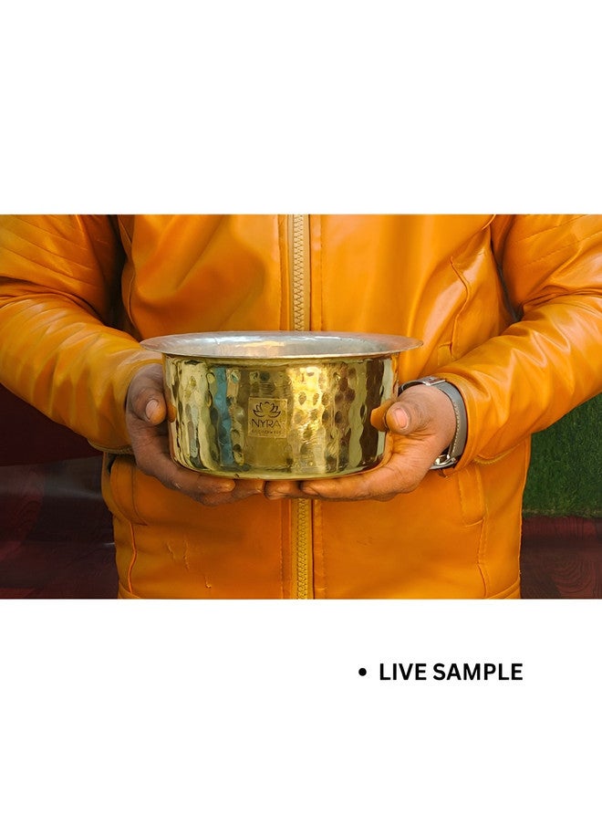 Nyra Kitchenware Bronze-Toned Textured Dishwasher Safe Brass Cooking Pot - 1.5 L - Image 3
